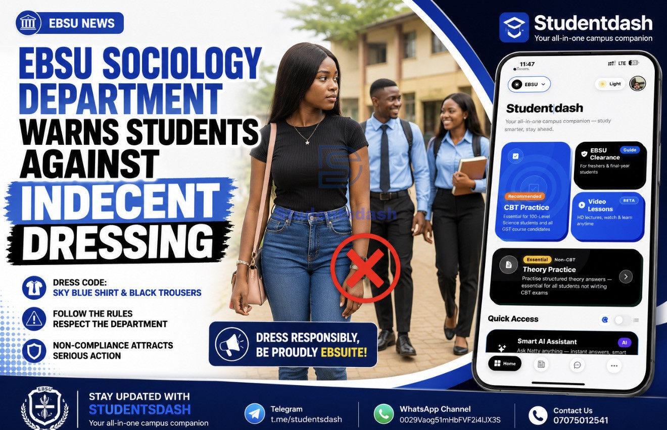 EBSU Sociology Department Warns Students Against Indecent Dressing