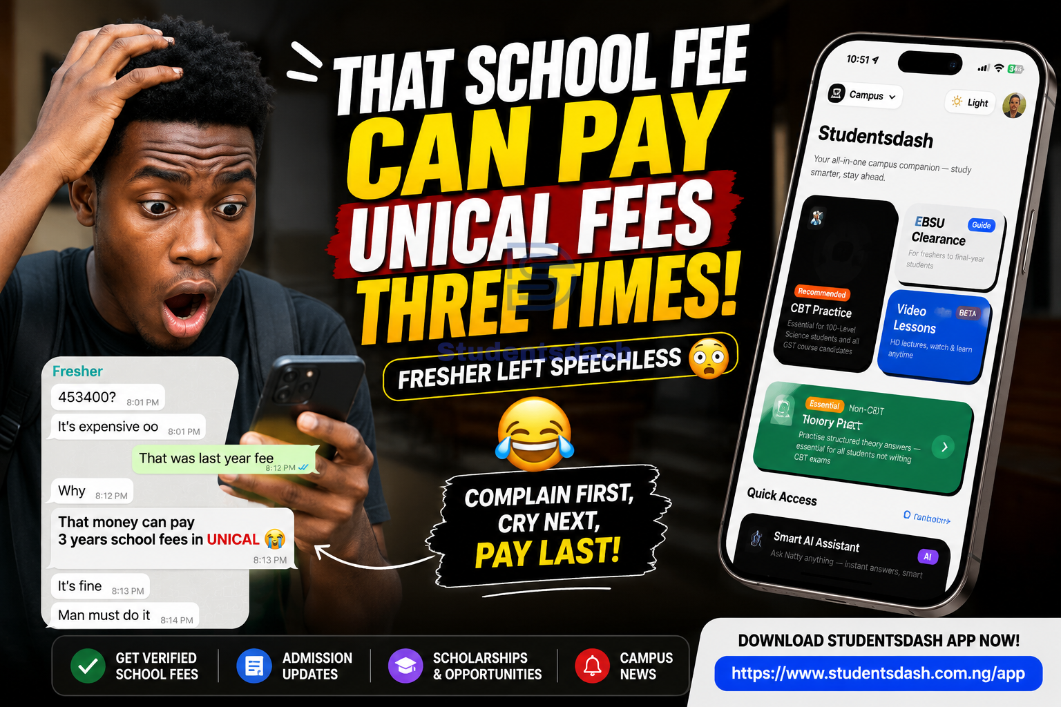That School Fee Can Pay UNICAL Fees Three Times - Fresher Shocked After Discovering His Dream Course School Fees at EBSU