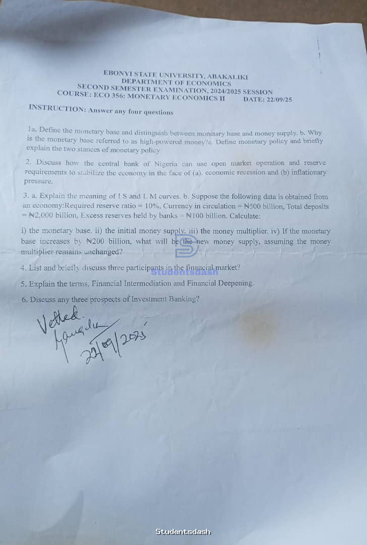 ECO 356 Past Questions and Answers - 2024/2026
