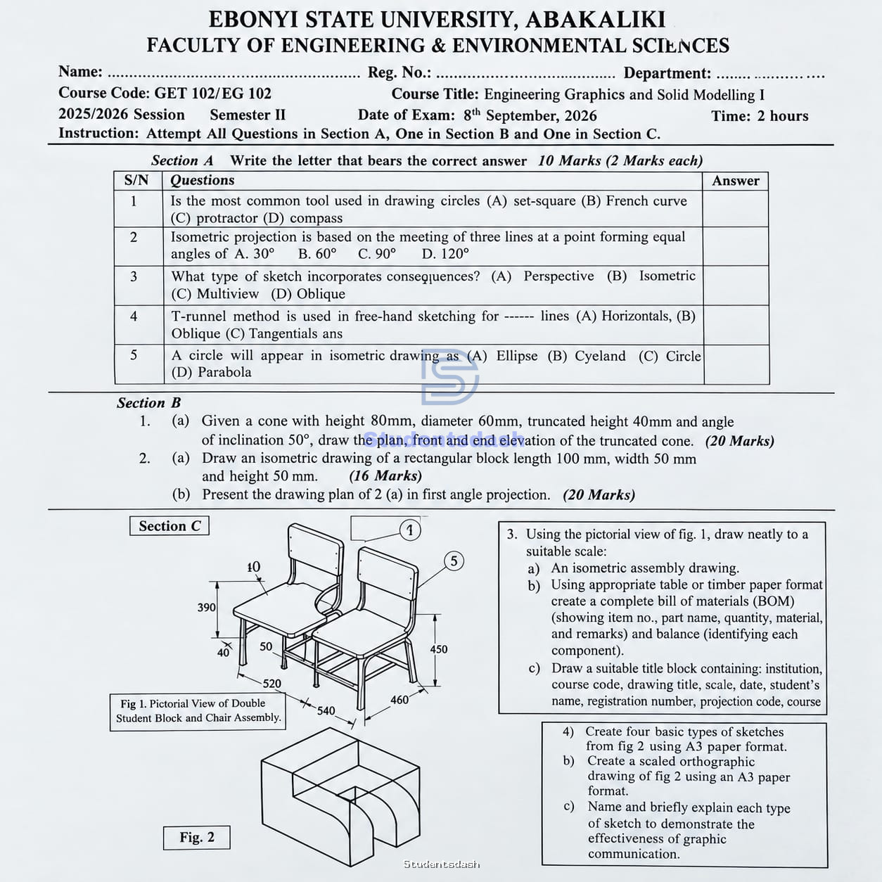 GET 102 / EGC 102 Past Questions and Answers
