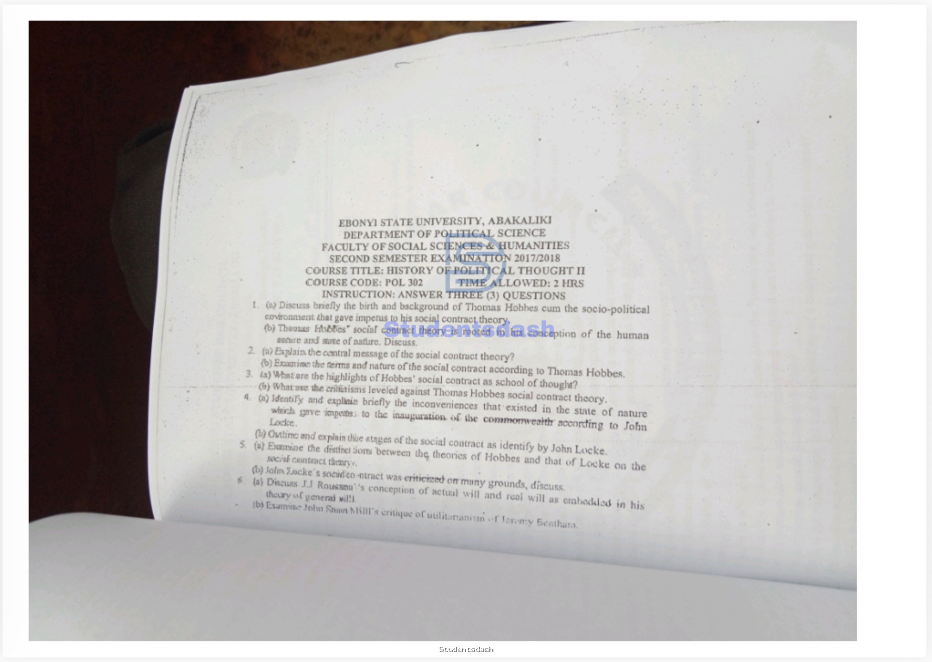 POL 302 Past Questions and Answers