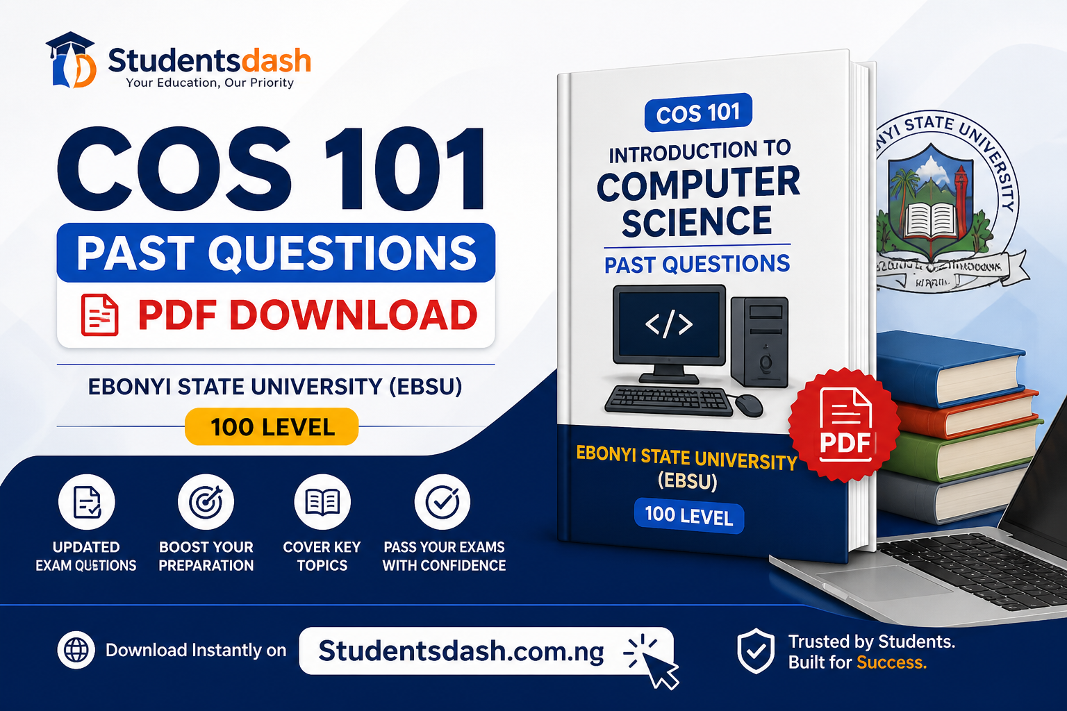 COS 101 Past Questions PDF Download (EBSU) – Updated for 100 Level Students