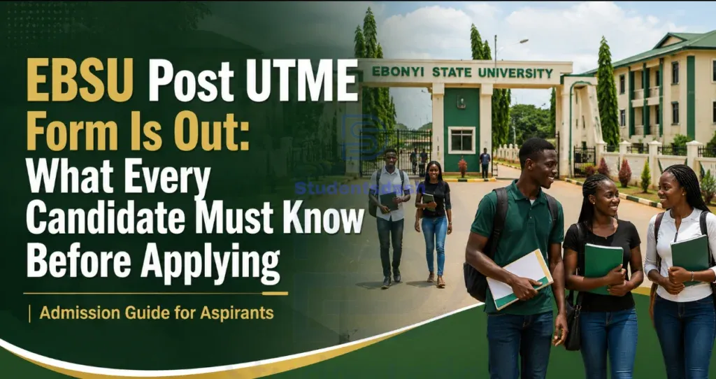 EBSU Post UTME Form Is Still Open: What Every Candidate Must Know Before Applying