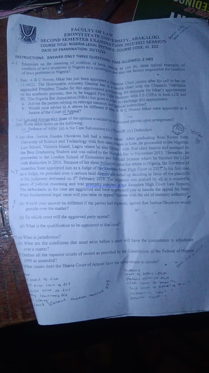 JIL 222 Past Questions and Answers 2022/2023
