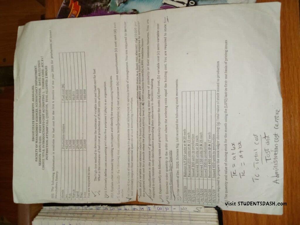 ACC 211 Past Questions and Answers