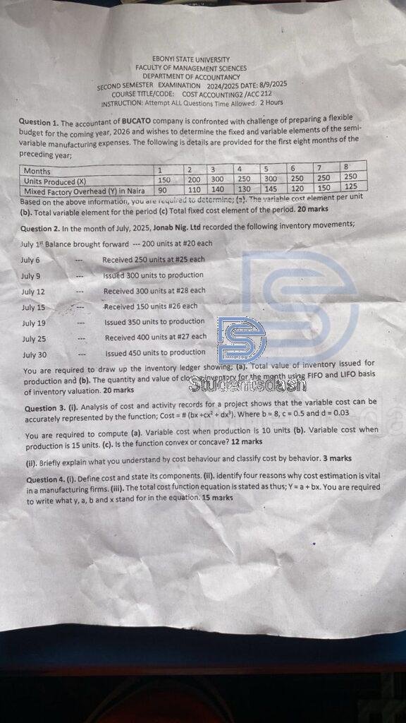 ACC 212 Past Questions and Answers 2025