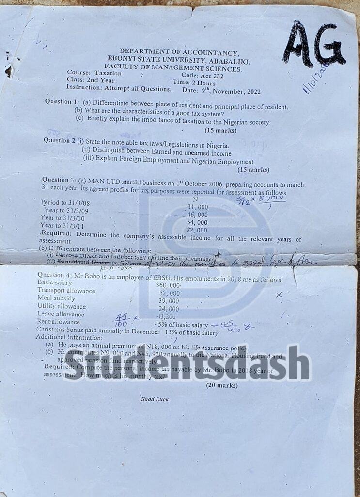 ACC 232 Past Questions and Answers