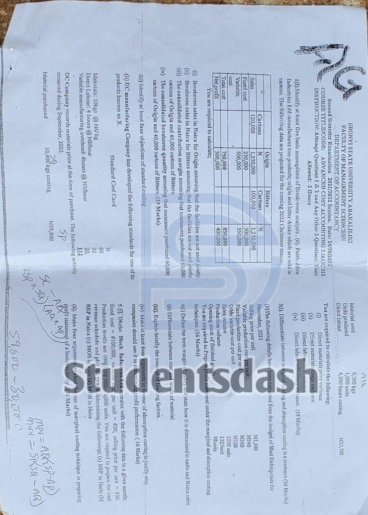 ACC 312 Past Questions and Answers