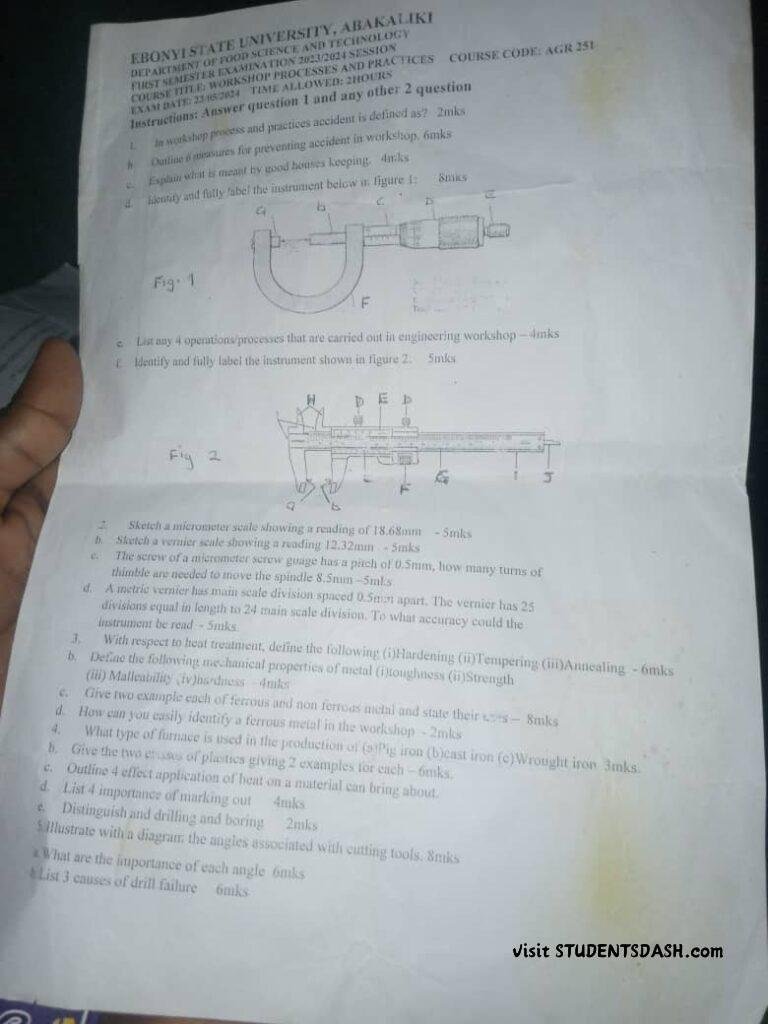 AGR 251 Past Questions and Answers