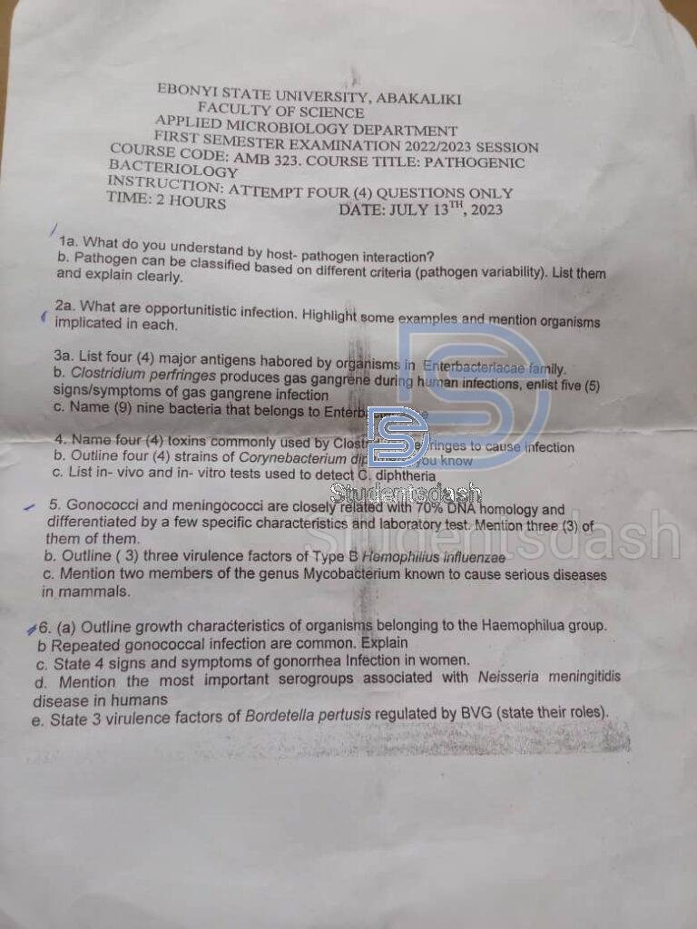 AMB 323 Past Questions and Answers 2023