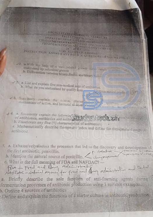AMB 421 Past Questions and Answers