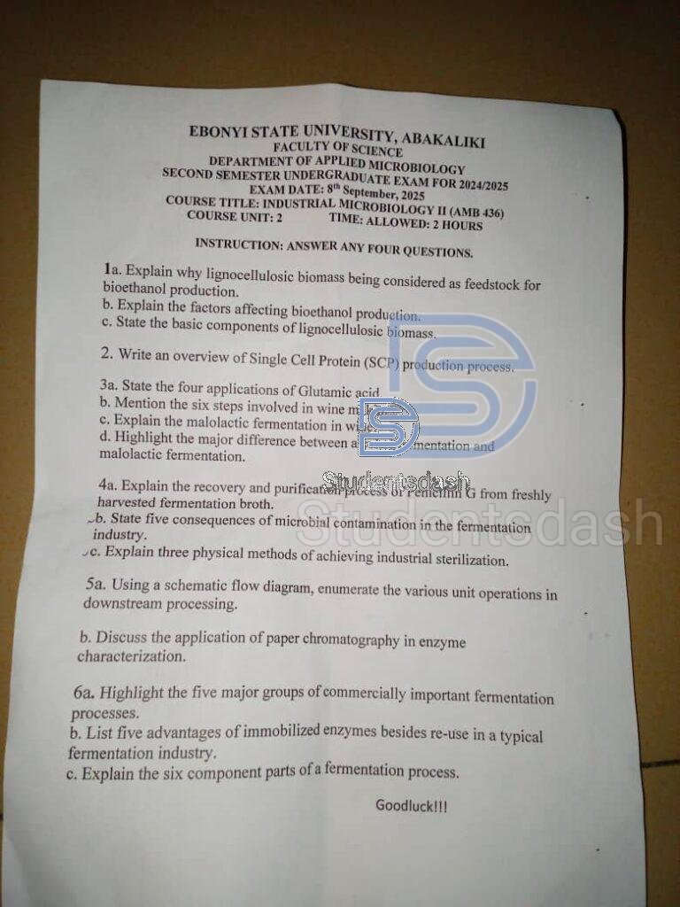 AMB 436 Past Questions and Answers
