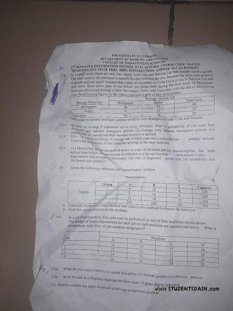 BAF 232 Past Questions and Answers
