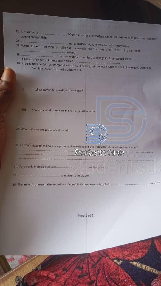 BIO 151 Past Questions and Answers 2025