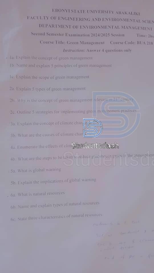 BUA 218 Past Questions and Answers