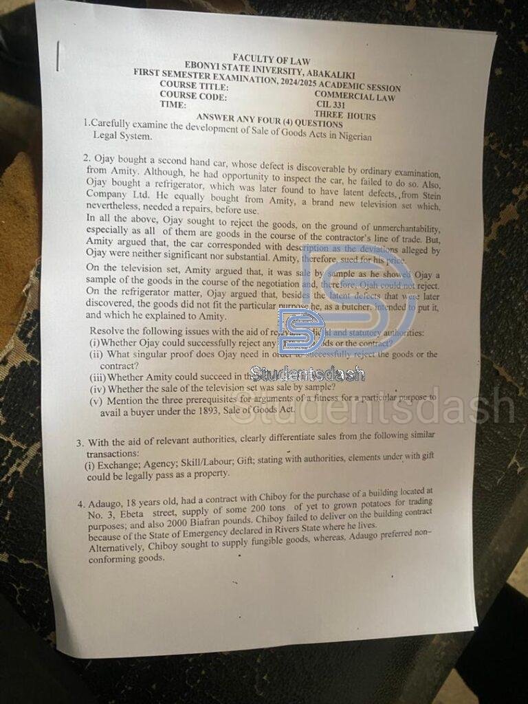 CIL 331 Past Questions and Answers 2025