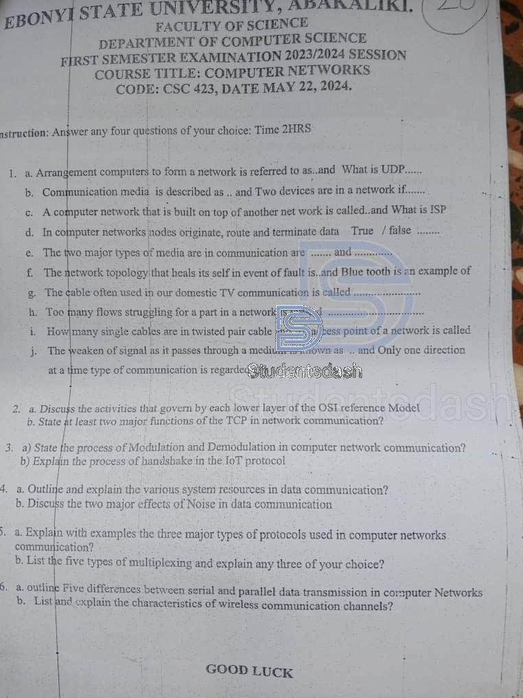 CSC 243 Past Questions and Answers 2025