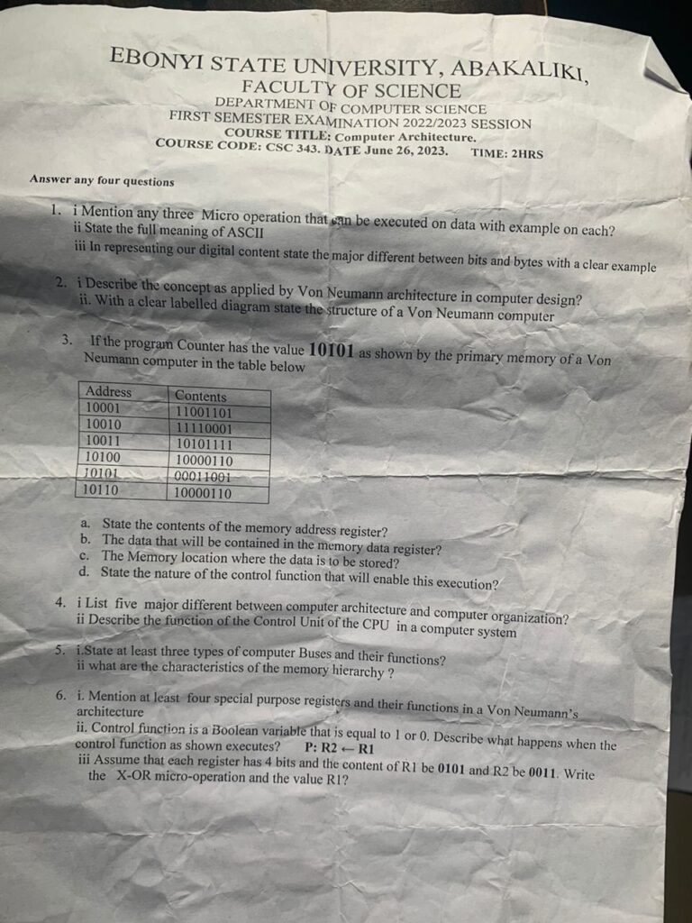 CSC 343 Past Questions and Answers