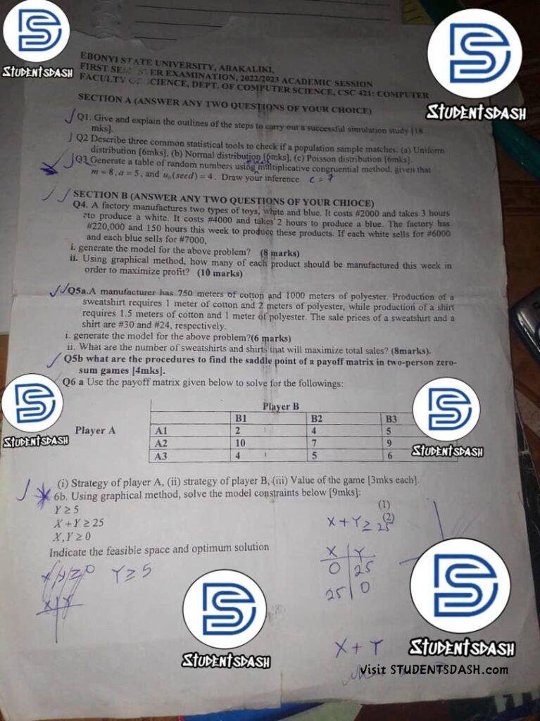 CSC 421 Past Questions and Answers