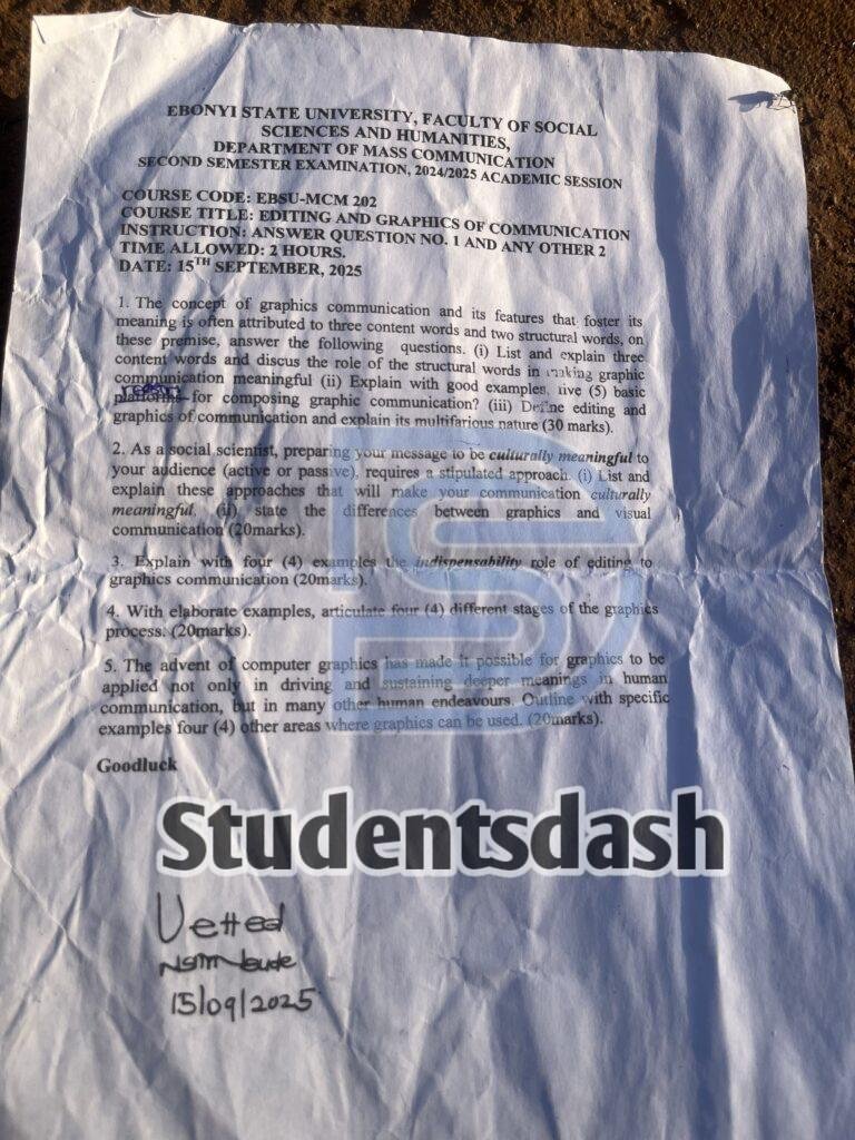 EBSU-MCM 202 Past Questions and Answers