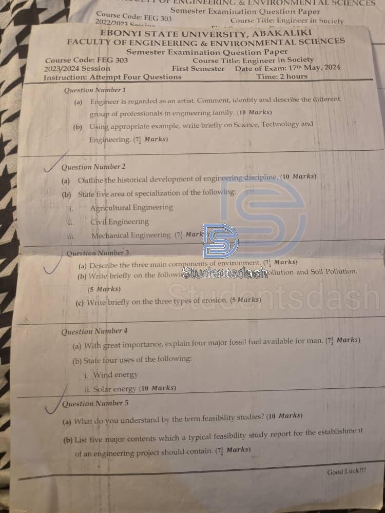 GET 101 _ FEG 303 Past Questions and Answers