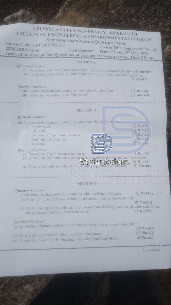 GET 101 _ FEG 303 Past Questions and Answers 2025