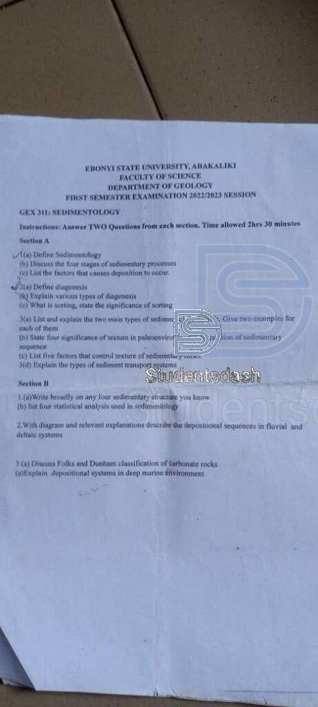 GEX 311 Past Questions and Answers