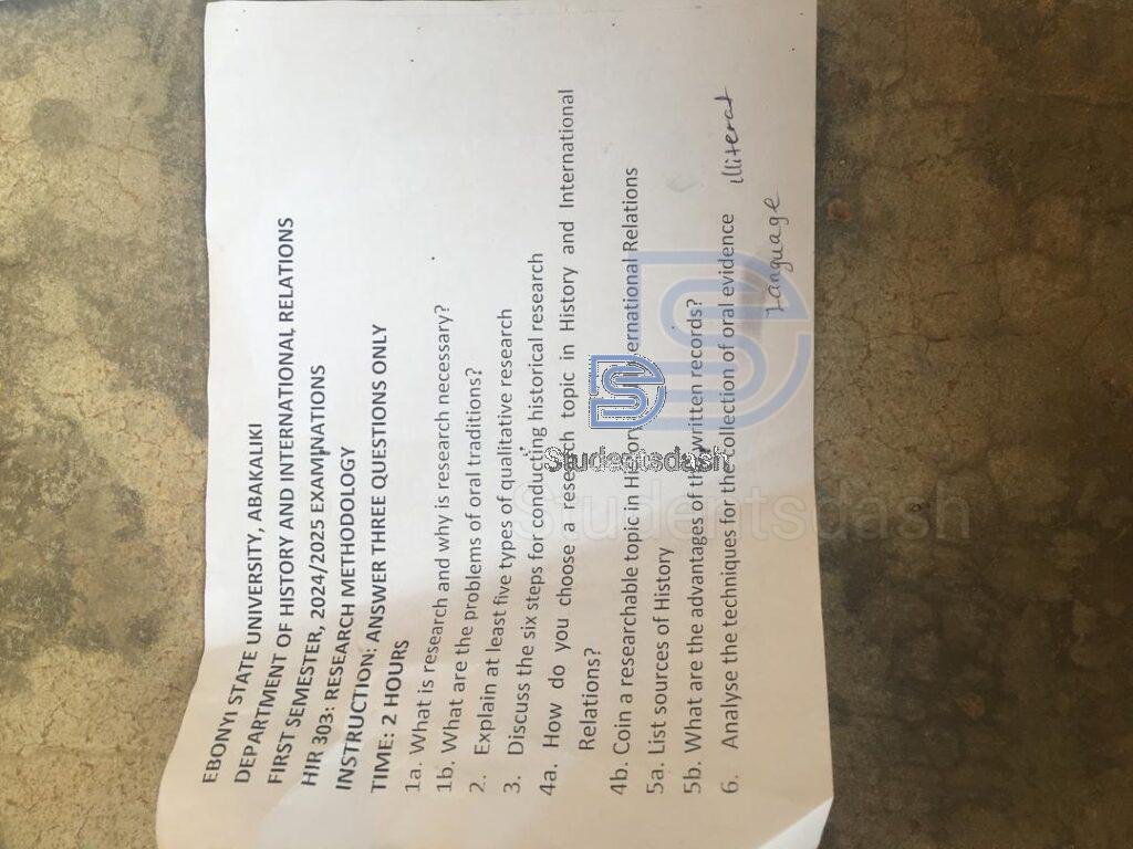 HIR 303 Past Questions and Answers 2025