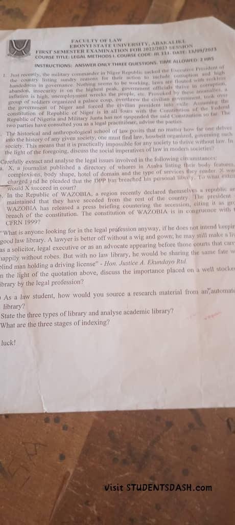 JIL 111 Past Questions and Answers