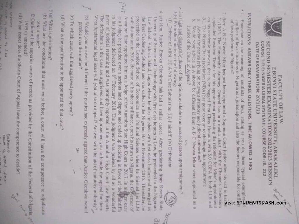 JIL 222 Past Questions and Answers