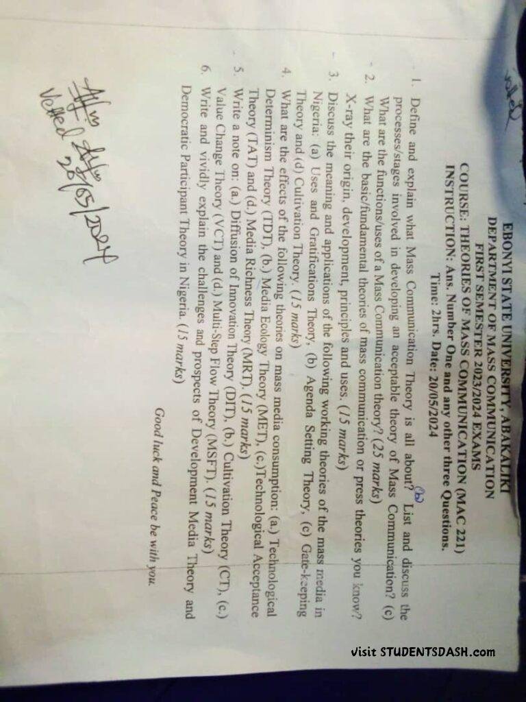 MAC 221 Past Questions and Answers