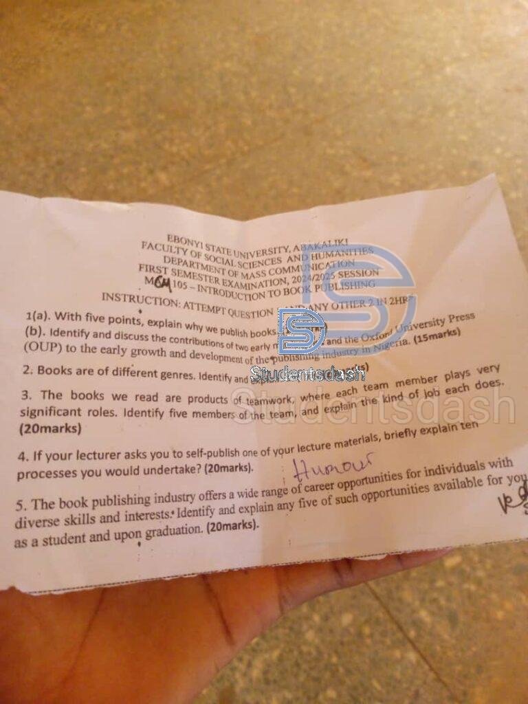 MCM 105 Past Questions and Answers 2024_2025