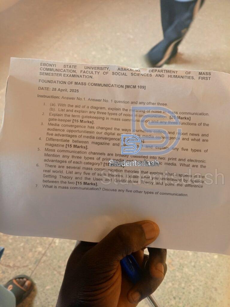 MCM 109 Past Questions and Answers 2025