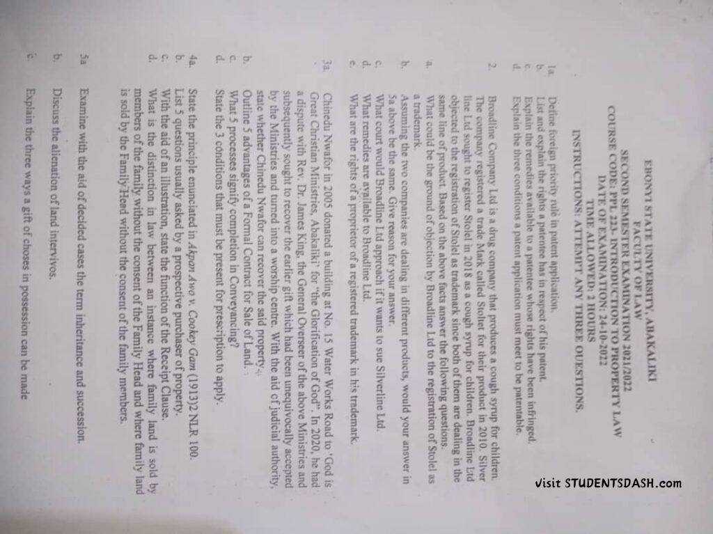 PPL 223 Past Questions and Answers