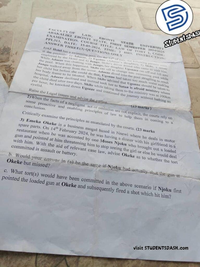 PPL 313 Past Questions and Answers