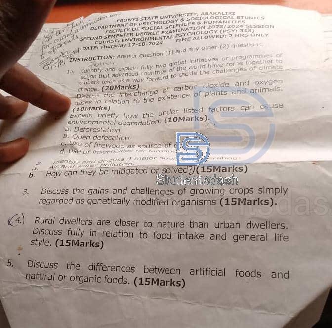 PSY 318 Past Questions and Answers
