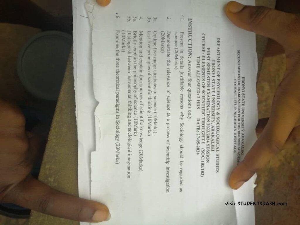 SOC 105_103 Past Questions and Answers
