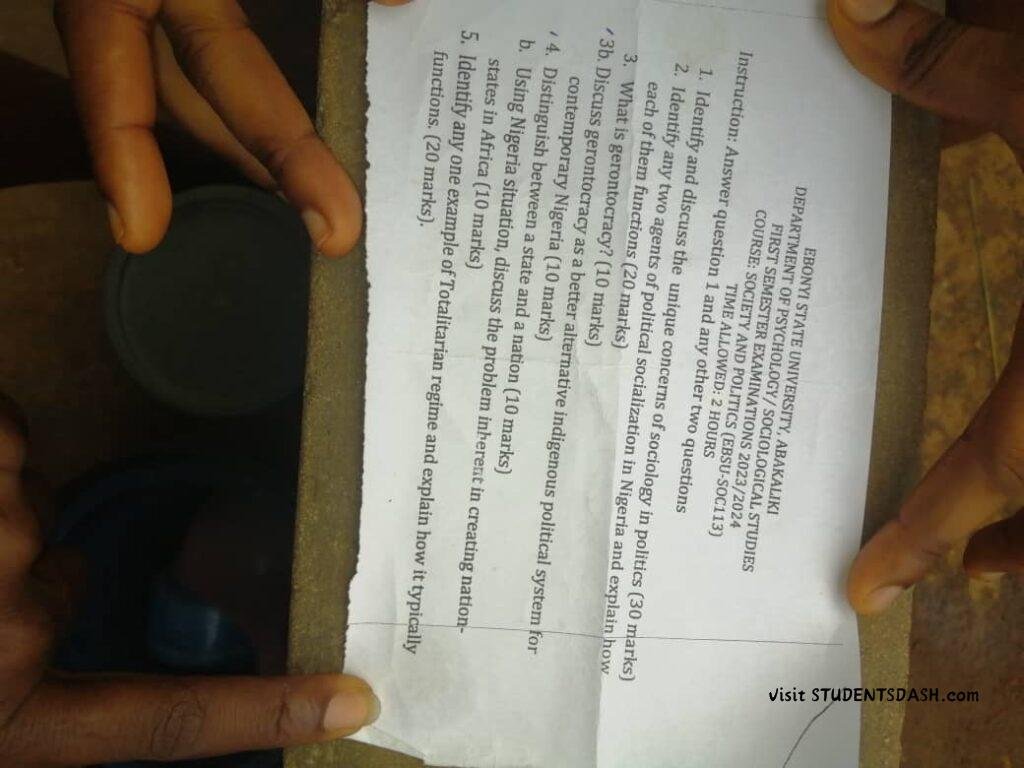 SOC 113 Past Questions and Answers