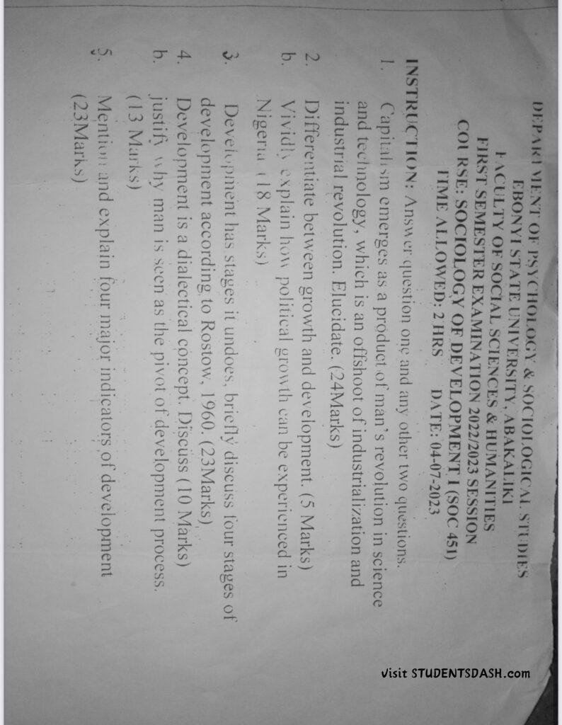 SOC 451 Past Questions and Answers