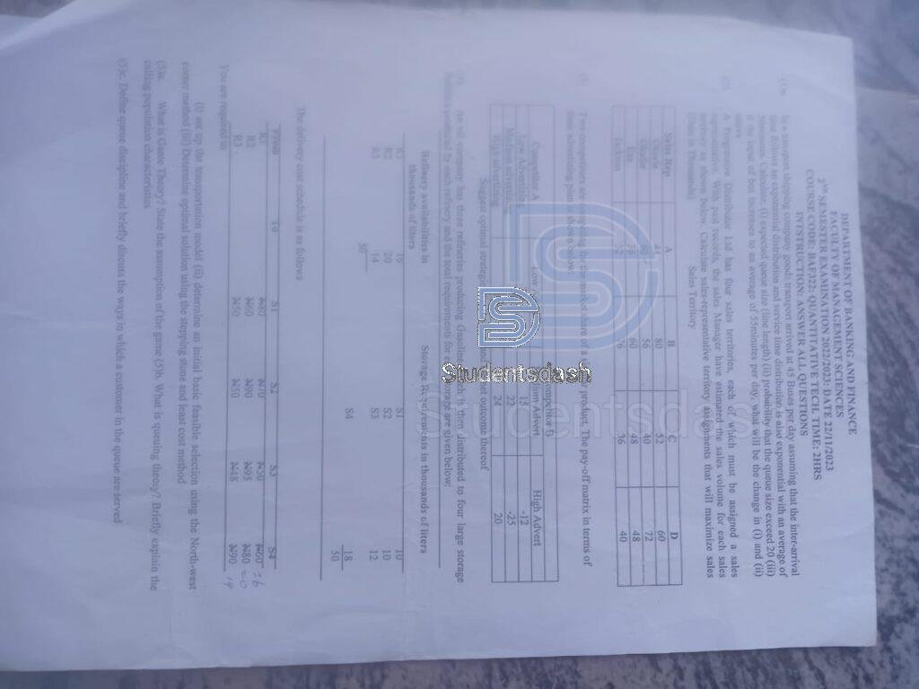 bAF 322 Past Questions and Answers