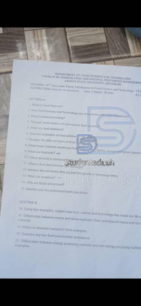 fST 102 Past Questions and Answers 2024